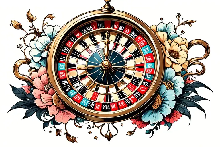 Roulette Wheel And Clock