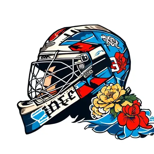 Hockey Goalie Helmet Adorned