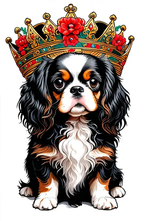 Cavalier King Charles Spaniel With A Crown