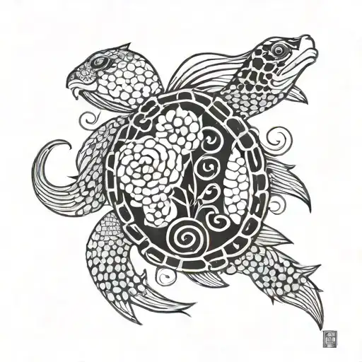 Turtle And Fish Yin Yang