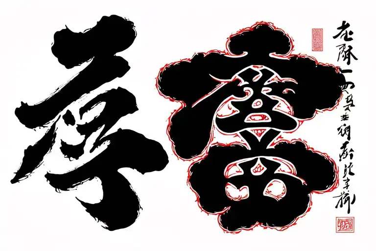 Chinese Characters Vertically And Side By Side Pang Xiuzhen And Bao Liebiao
