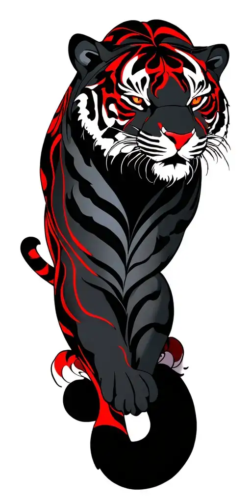 Black Tiger With Red Details