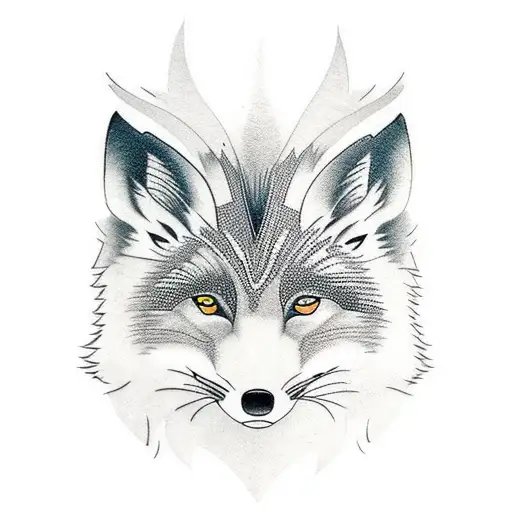 Half Black Half White Fox