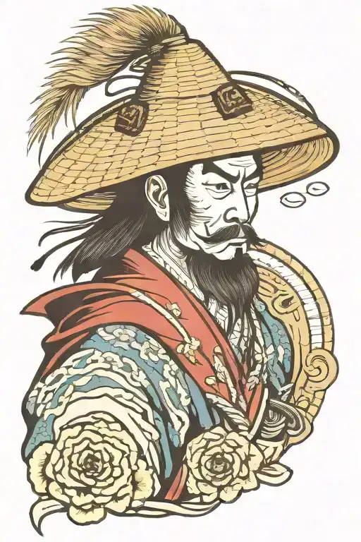 Samurai With Straw Hat