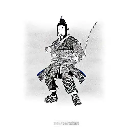 Samurai With No Left Hand Holding A Katana With His Right