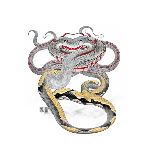Japanise Mask With Snake