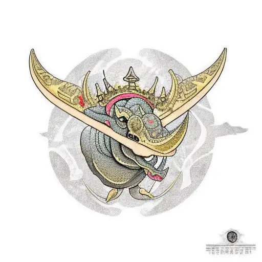 Triceratops With A Golden Crown