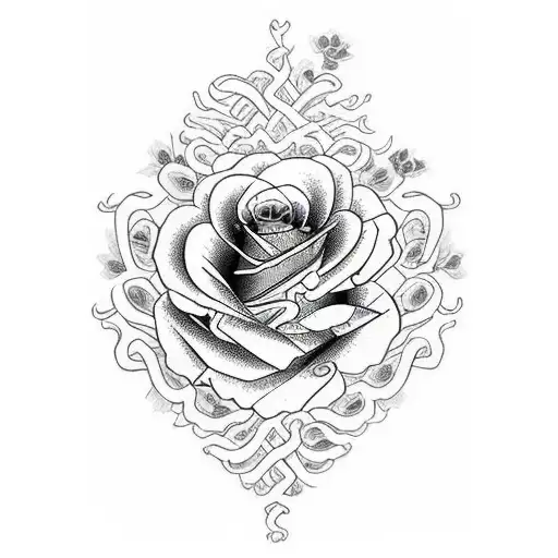 A Vibrant Bouquet Of Roses Intertwined With The Word 'Love'