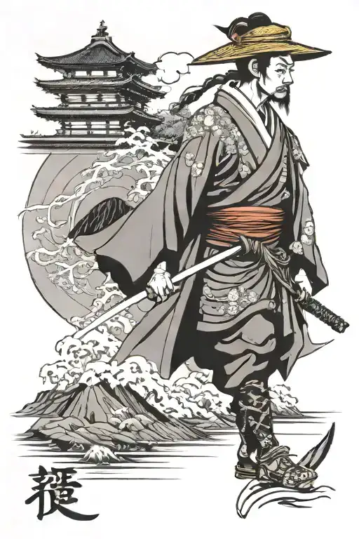 Samurai Slashes Mt Fuji With Katana Sword