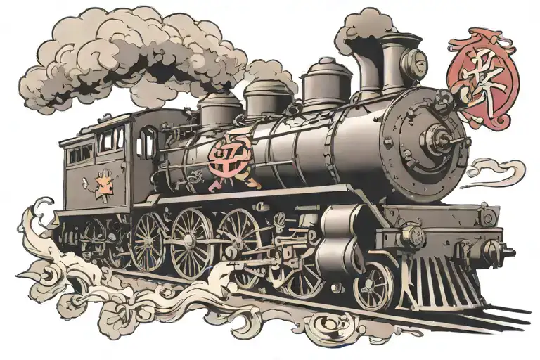 Cancer Ribbon Steam Train