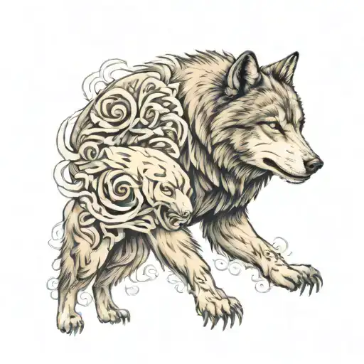 Realistic Wolf And Bear