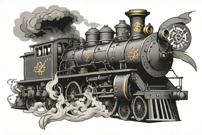 Cancer Ribbon Steam Train