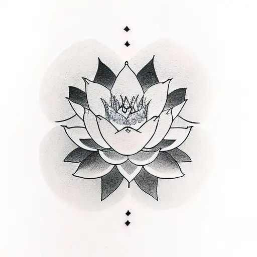 Japanese Temple With Lotus Flower