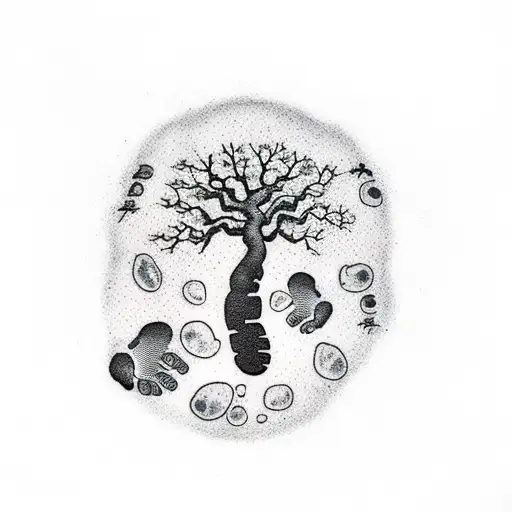 Baby Footprint With Tree