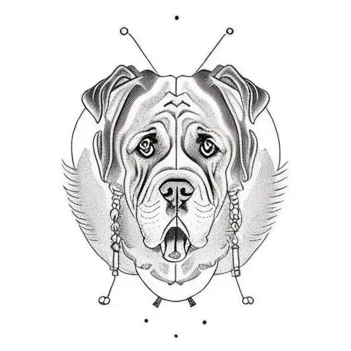 A Mastiff Dog Protecting