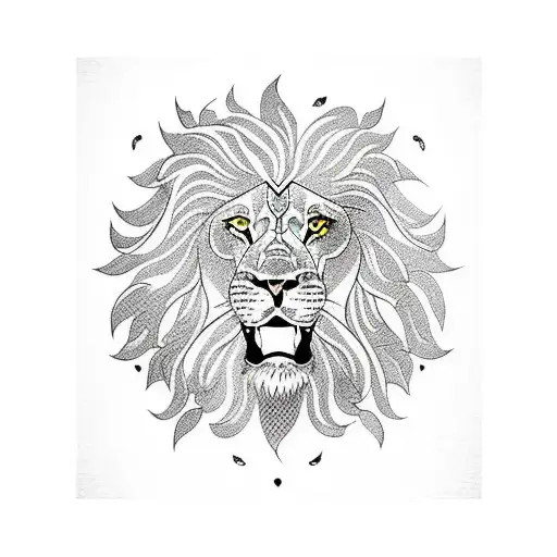 Lion Getting Surrounded By Koy Fish