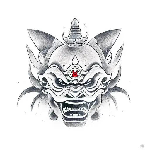 Oni Mask To Cover Yin Yang