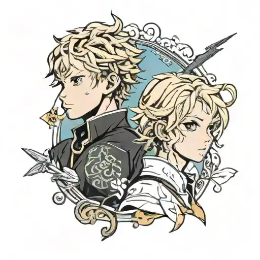 Blond Hair Blue Eyes Girl And Black Curly Haired Boy Haikyu