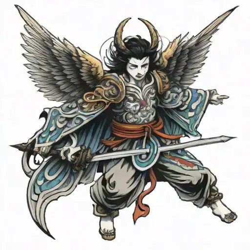 Fallen Angel Pierced By Spear