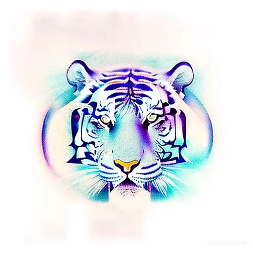 Tiger With Blue Fire Bamboo Forest