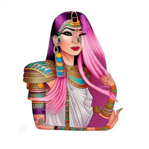 An Egyptian Woman With Pink Hair
