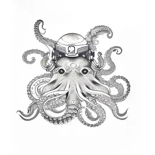Space Astronot Octopus