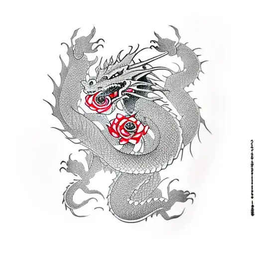 Dragon With Rose