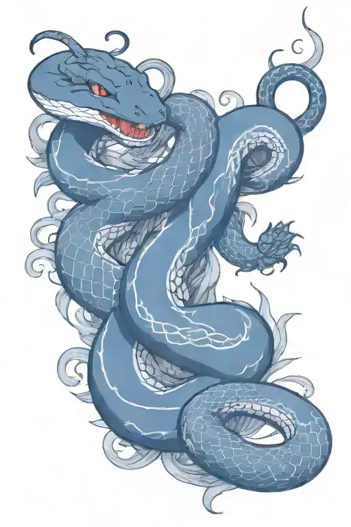 Snake Intertwined With Thorny Vines