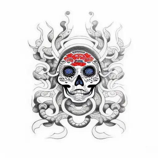 Calavera De Medusa Con Serpientes