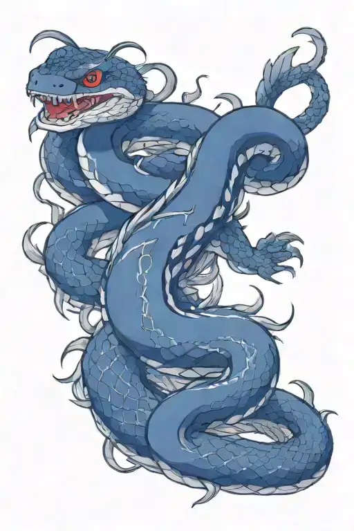 Snake Intertwined With Thorny Vines