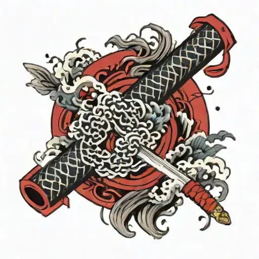 Crimson Red Tangiro Katana