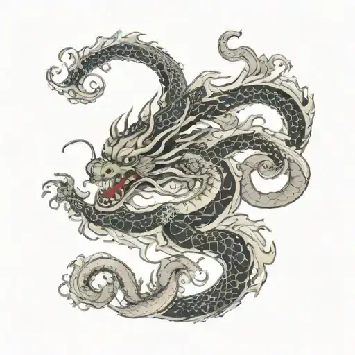 Dragon And Octopus Can Be Depicted In A Dynamic Composit