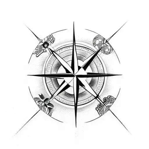 A Sketch Of A Compass With A Winding Road Leading Into The Distance