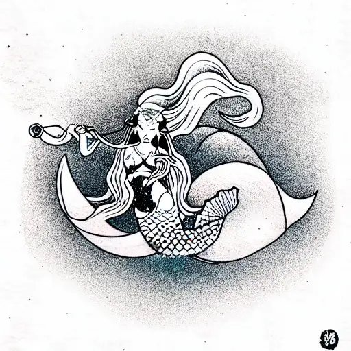 Mermaid Blowing Bubbles