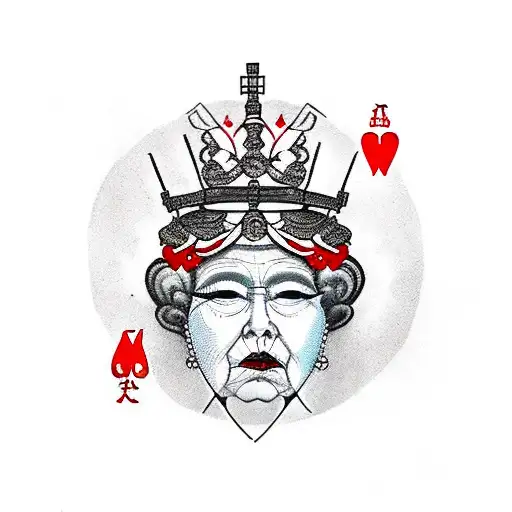 Queen Of Hearts Queen Of Swords Red And Black