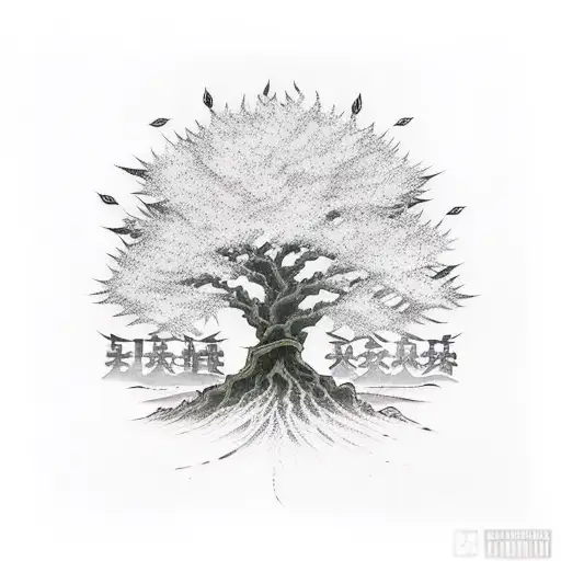 Tree With Blades As Leaves