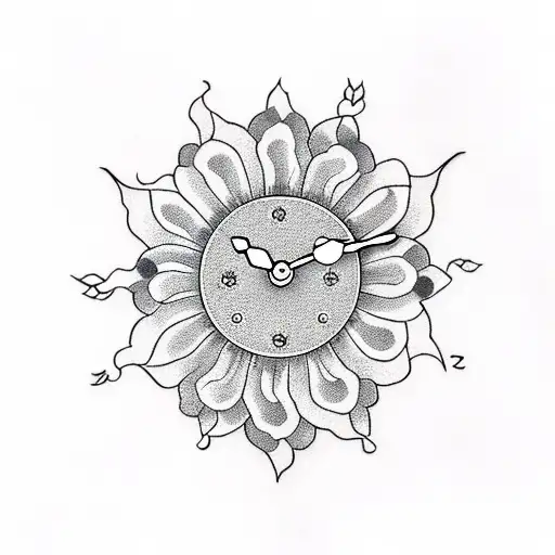 Clock With Flower