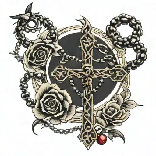 Catholic Rosary Going Around Forearm