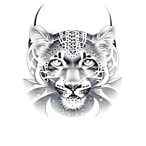 A Musical Note Formed By A Black Panther And A Snow Leopard