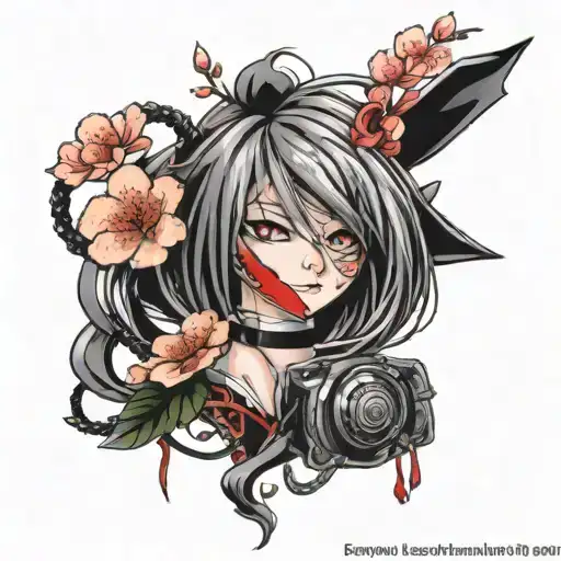 Cherry Blossoms Elfen Lied With Mask And Bandages Full Time Clock For Half Arm