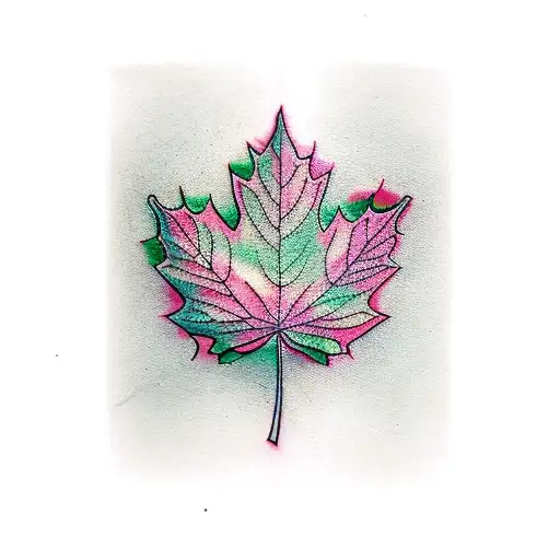 Musical Notes Flowing Out Of A Maple Leaf