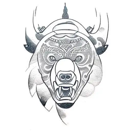 Trading Graph With Bear And Bull