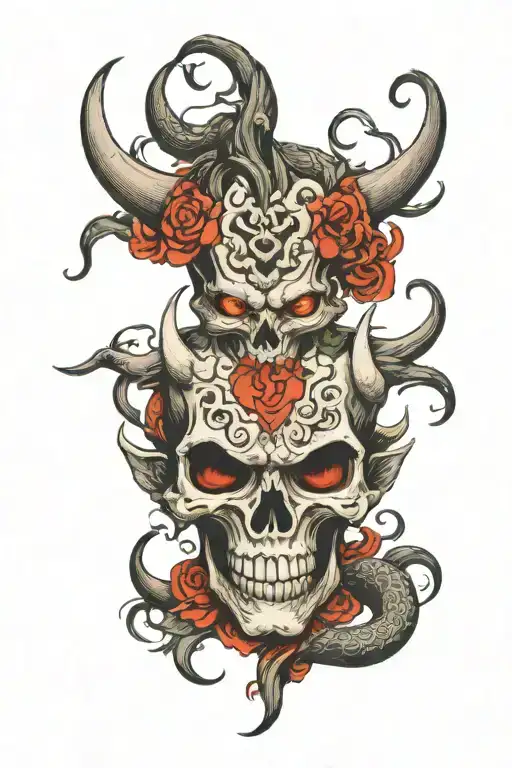Skull Devil Horns
