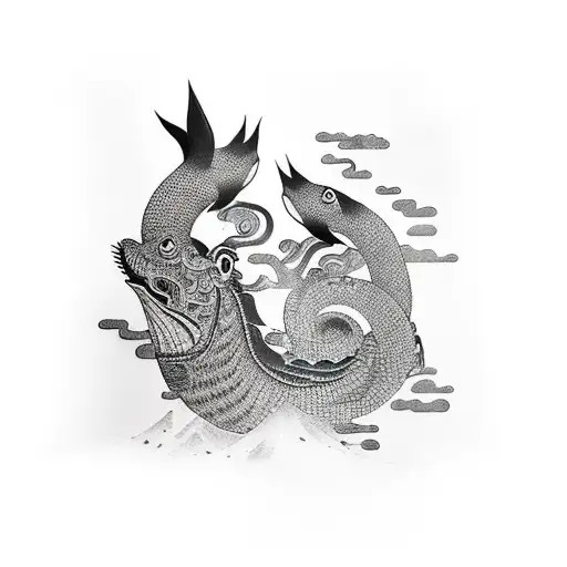 Balck And Grey Animal Sleeve