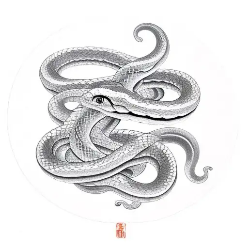 A Coiled Snake Forming The Shape Of An Infinity Sign