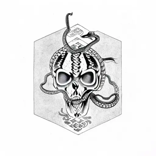 Snake Skull Heart Broken Horoscope Cancer Holding A Hreat Blood