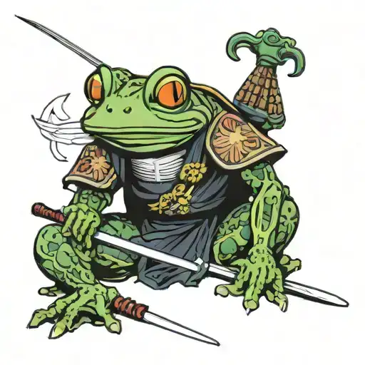 Samurai Frog Holding Sword