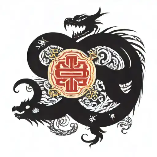 Pharmacy Symbol Replacing The Snake With The Dragon