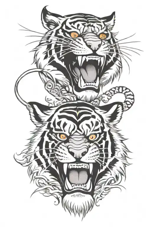 Tiger Mask Split In Half