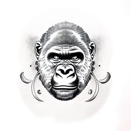 Gorilla Fighting Snake